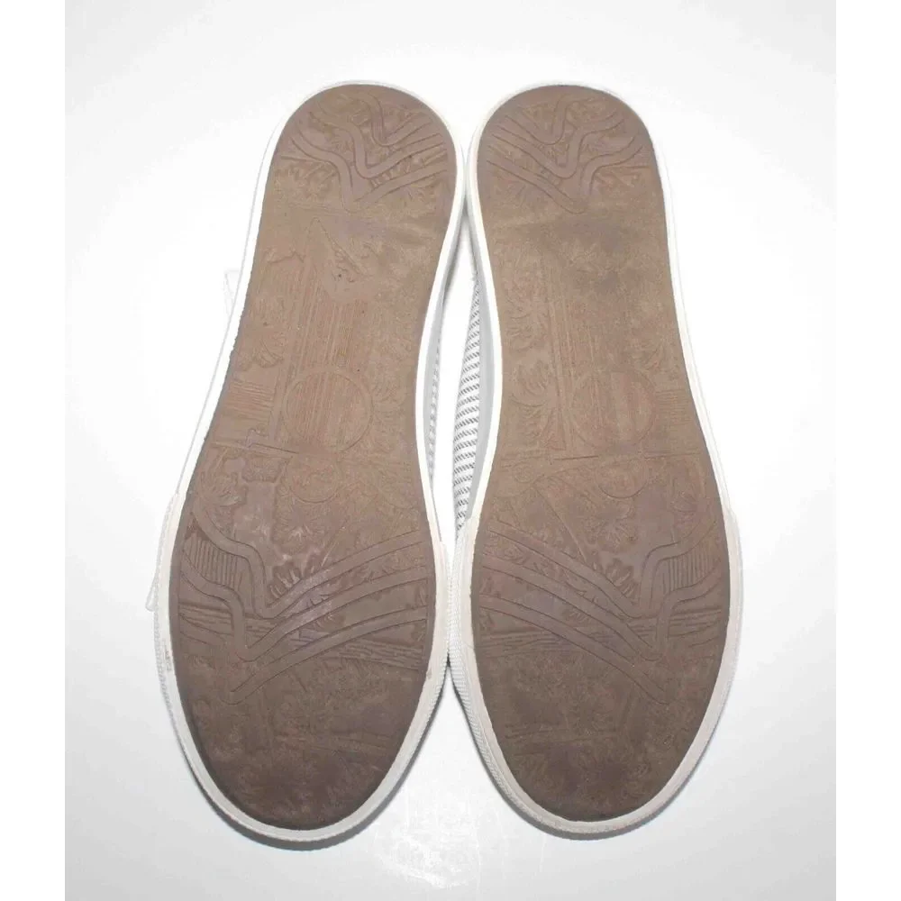 Ocean Pacific OP‎ Sailor Lace White Blue Striped Canvas Sneaker Shoes Womens 8.5